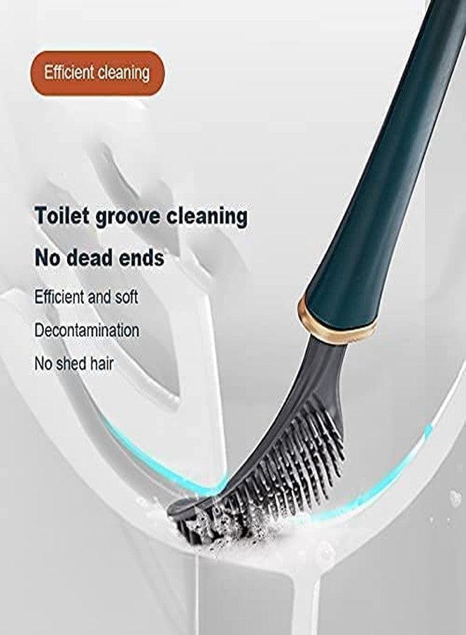 GLIVE (LABEL) Toilet Brush Anti-drip Set Toilet Bowl Cleaner Brush No-Slip Long Handle Soft Silicone Toilet Brush with Wall Hoo - Image 5